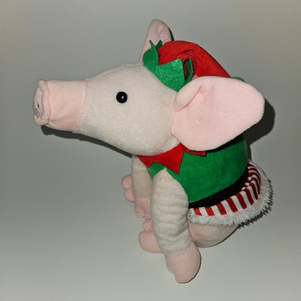 Hobby Lobby Christmas Elf Pink Pig Plush 9" Stuffed Animal Toy